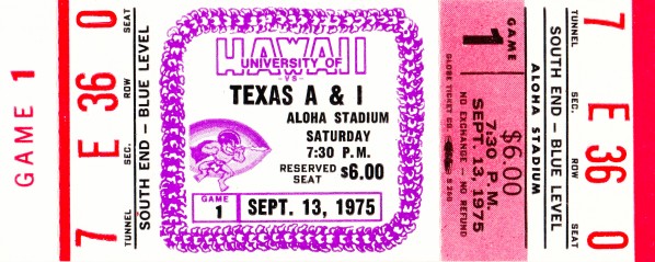 1975_College_Football_Texas A&I vs. Hawaii_Aloha Stadium Print